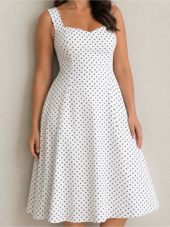 torrid Dresses & Skirts - torrid White Polka Dot Midi Dress